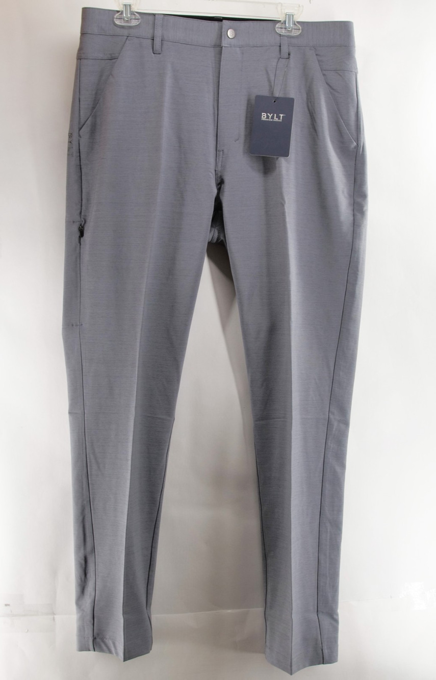 NWT BYLT Premium Basics Kinetic Pant 2.0 Mens Size 36x32 Iron Gray Golf Chino